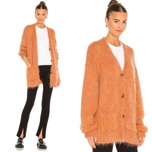 NEW - Free People Cardi Oversized Orange Cardigan Size X-Small